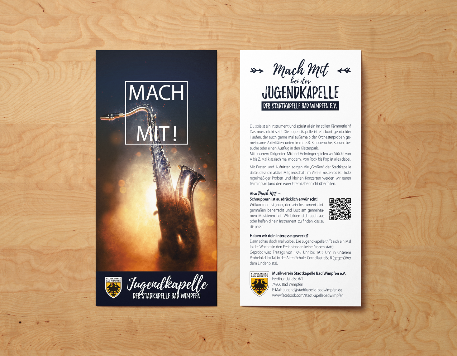 rothweiler | grafische kommunikation – Stadkapelle Bad Wimpfen, Flyer "Mach mit!"